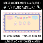 Dekorationskanter och alfabet i fluffig pastell - bild 1