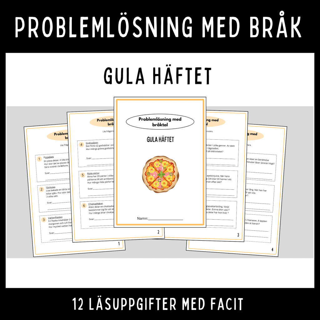 Problemlösning med bråk, 4 sidor