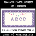 Dekorationskanter och alfabet med lila blommor! - bild 1