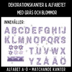 Dekorationskanter och alfabet med lila blommor! - bild 2