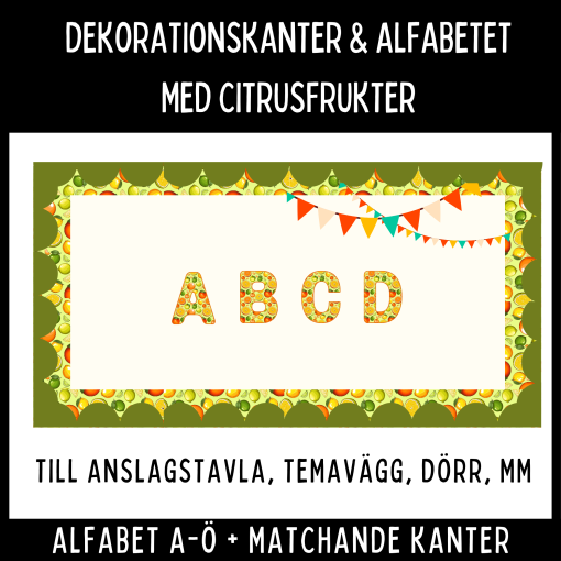 Dekorationskanter och alfabet med citrusfrukter!