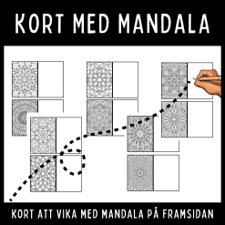 Kort med mandala Kort att vika med mandalamönster på framsidan. 10 motiv
