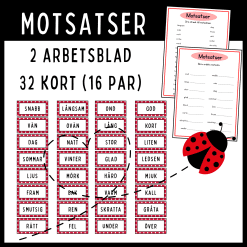 Motsatser – kort och arbetsblad