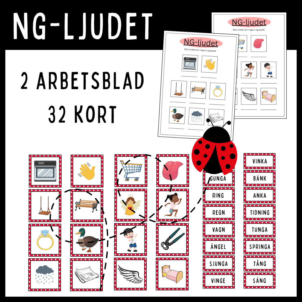 Ng-ljudet – kort och arbetsblad