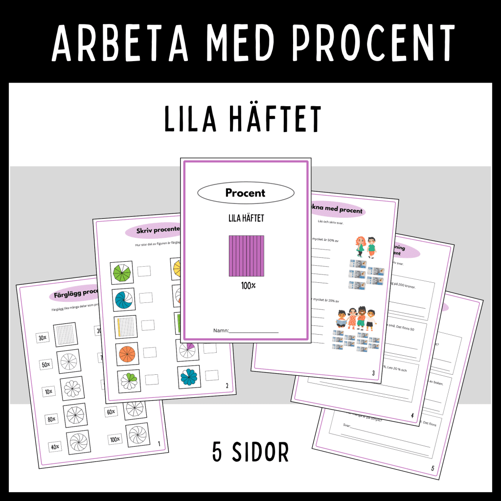 Lila häftet – arbeta med procent
