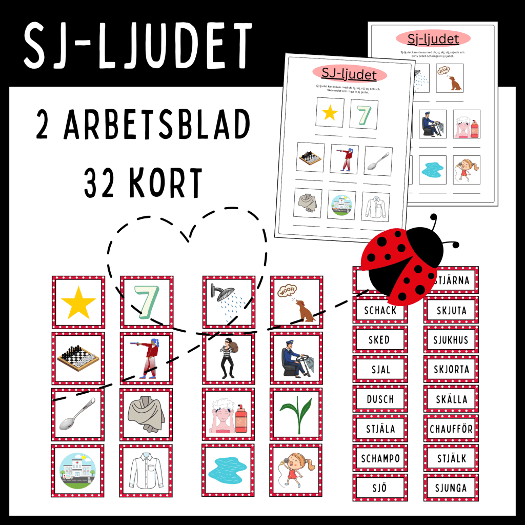 Sj-ljudet – kort och arbetsblad