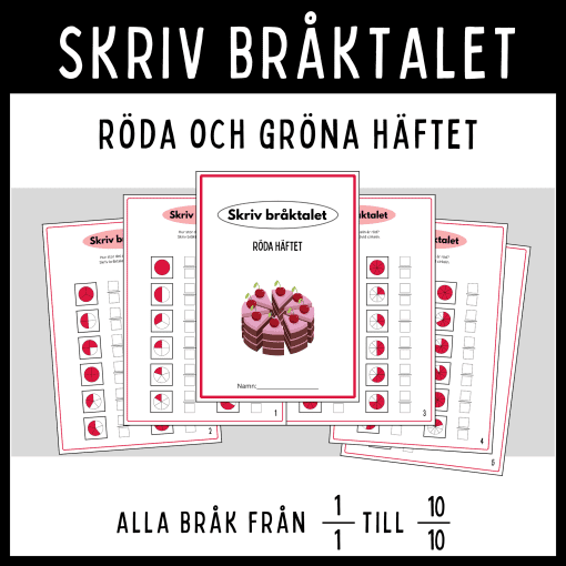 Skriv bråktalet – röda och gröna häftet