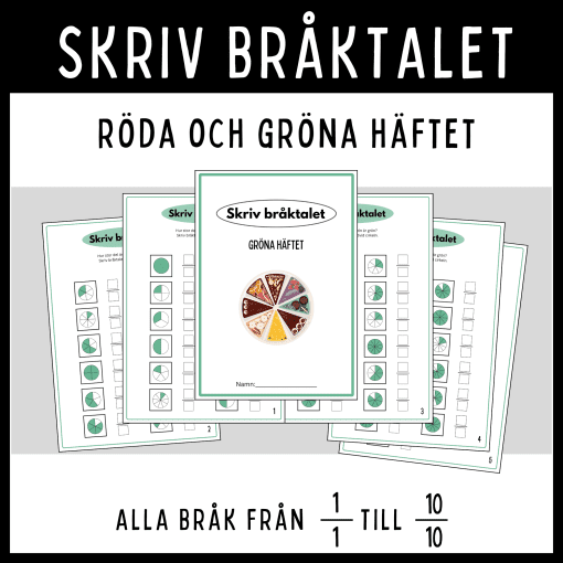 Skriv bråktalet – röda och gröna häftet