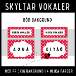 Vokaler med prickig bakgrund i 4 olika nyanser - bild 1