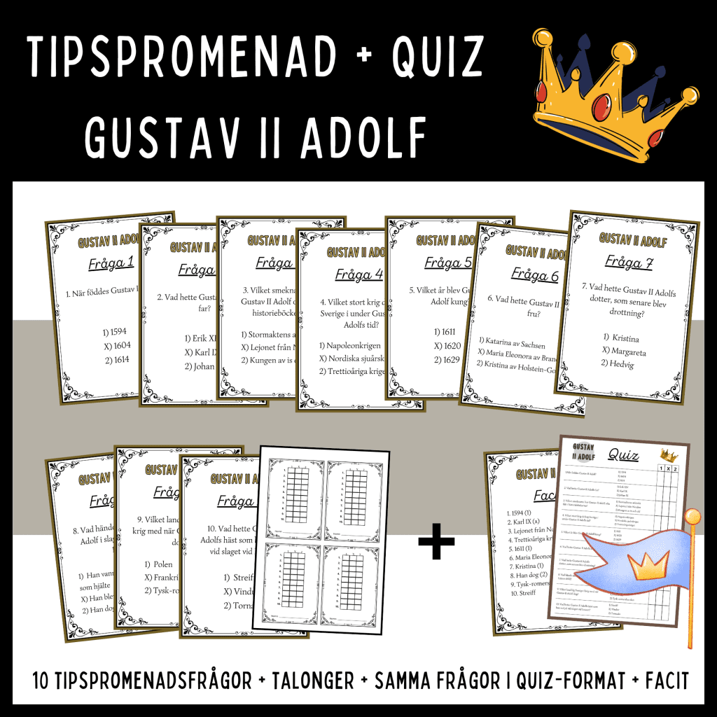 Tipspromenad + Quiz om Gustav II Adolf (stormaktstiden)