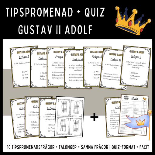 Tipspromenad + Quiz om Gustav II Adolf (stormaktstiden)