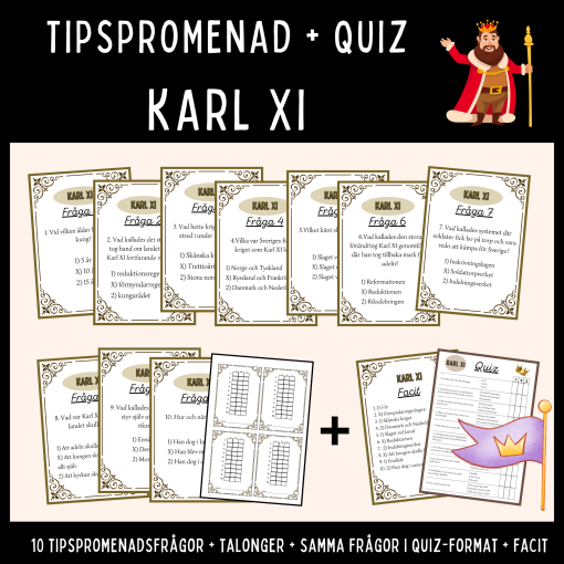 Tipspromenad + Quiz om Karl XI (stormaktstiden)