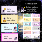Namnskyltar rymden (redigeringsbara) - bild 1