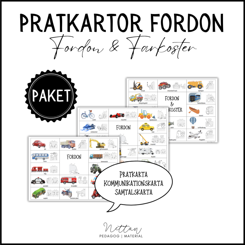 PAKET: Pratkartor fordon och farkoster