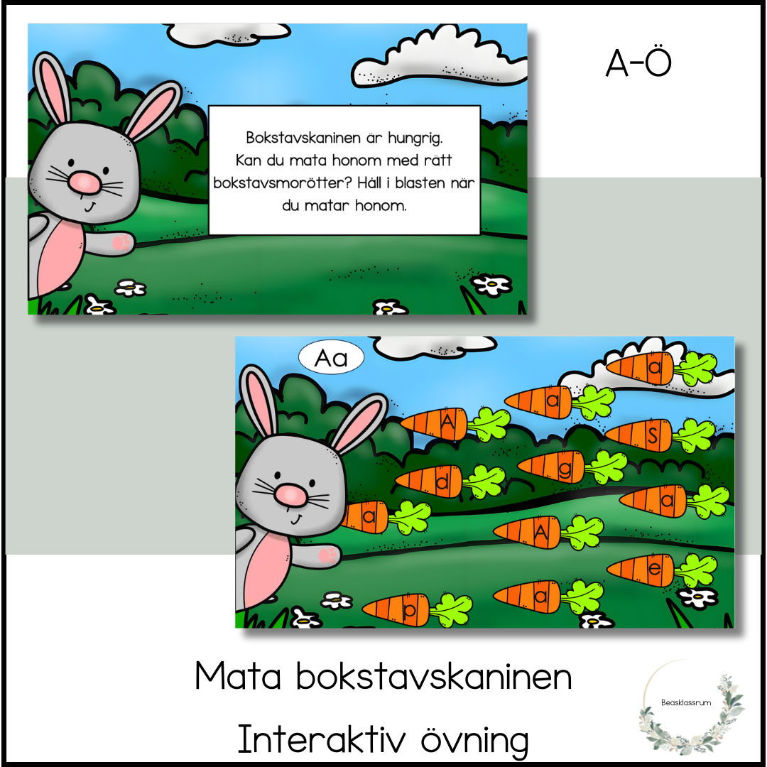 Mata bokstavskaninen - interaktiv övning