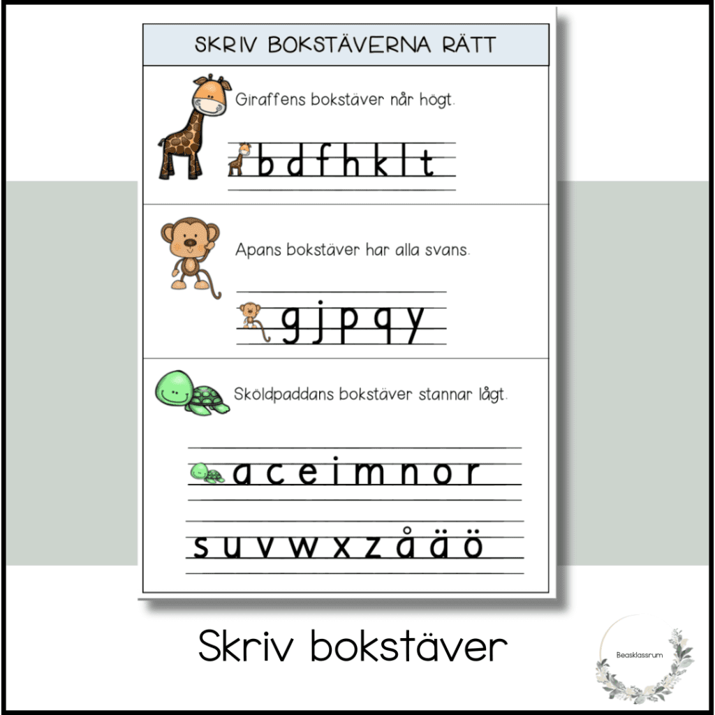 Skriv bokstäverna – linjer 2