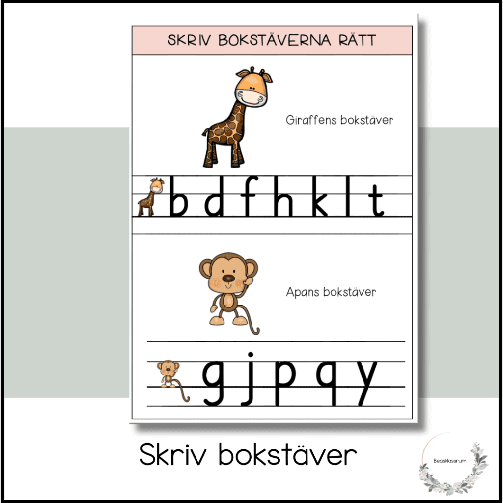 Skriv bokstäverna – linjer