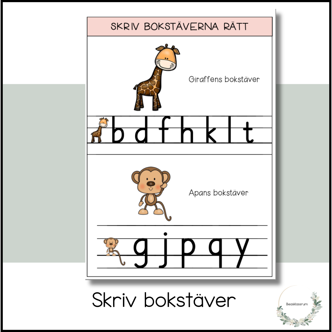 Skriv bokstäverna - linjer