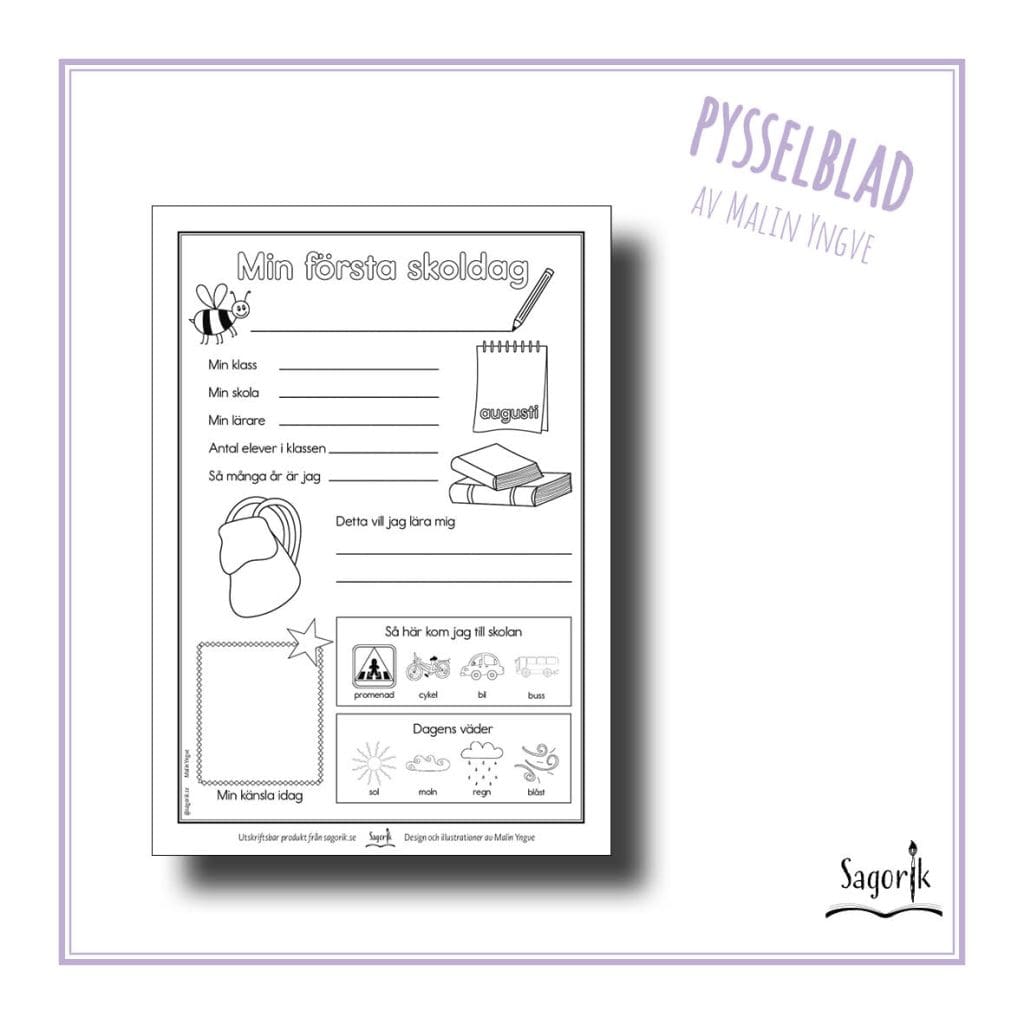 Pysselblad Min första skoldag