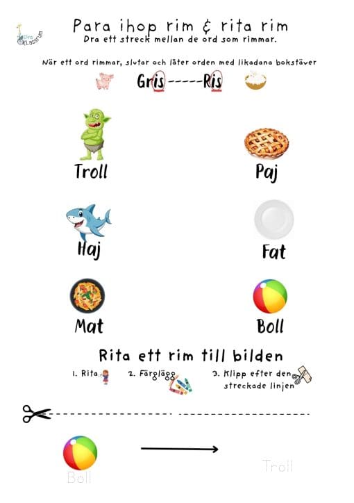 Rita och para ihop rim