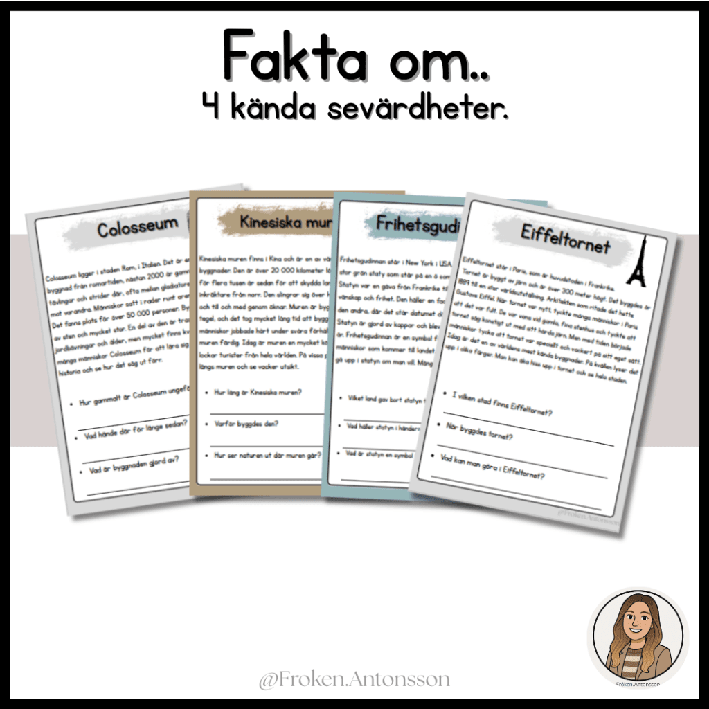 Fakta om 4 kända sevärdheter.