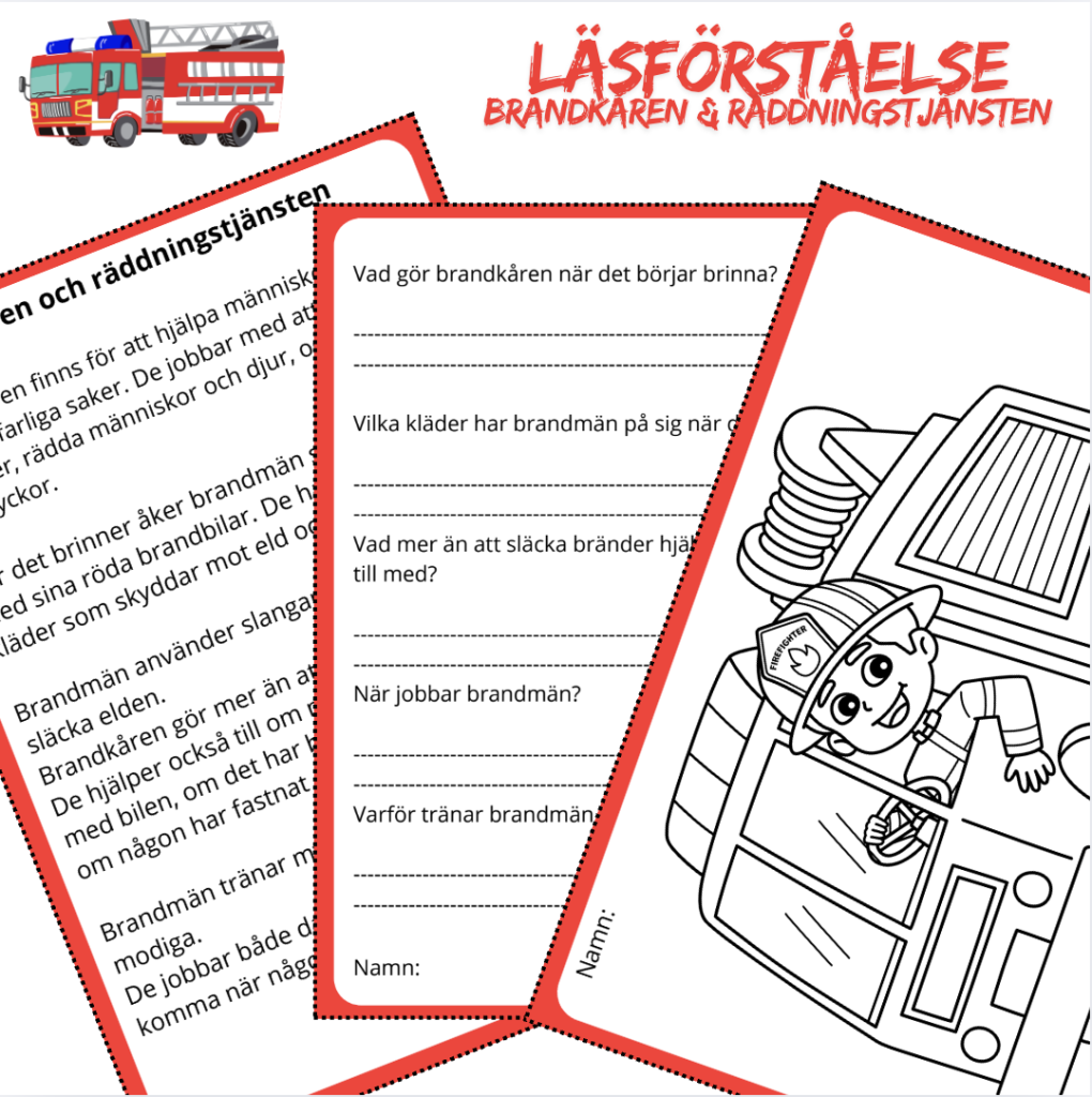 Brandkåren & räddningstjänsten – läsförståelse