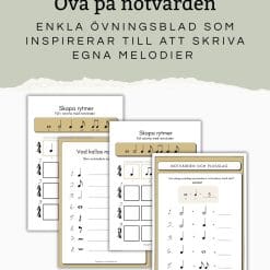 Arbetshäfte träna på noter och rytmer–produktbild