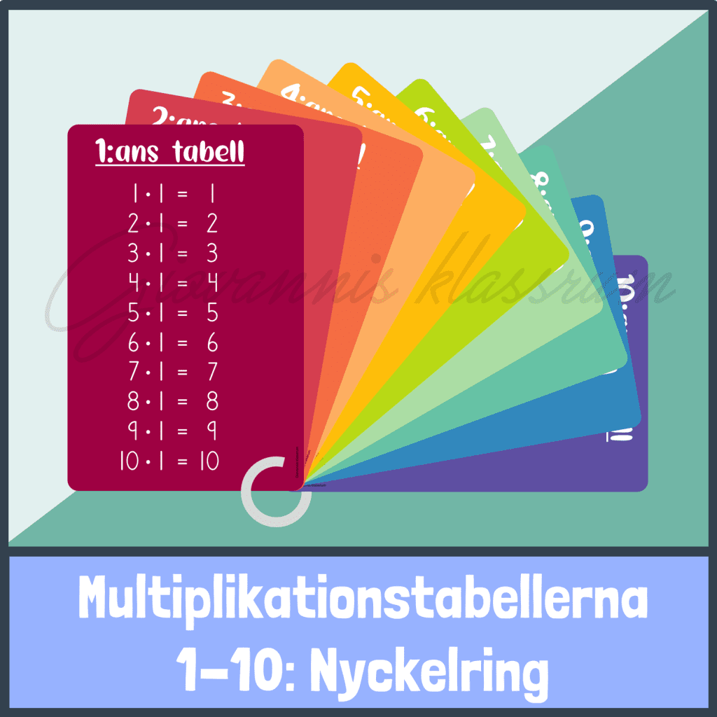 Multiplikationstabeller 1-10: Nyckelring