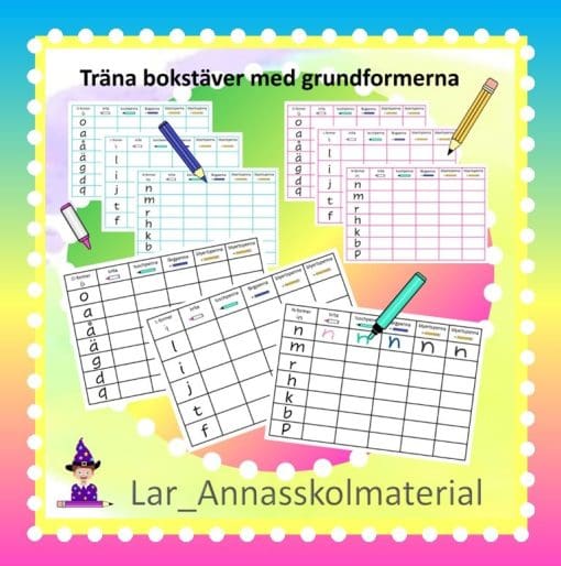 Träna bokstäver med grundformerna
