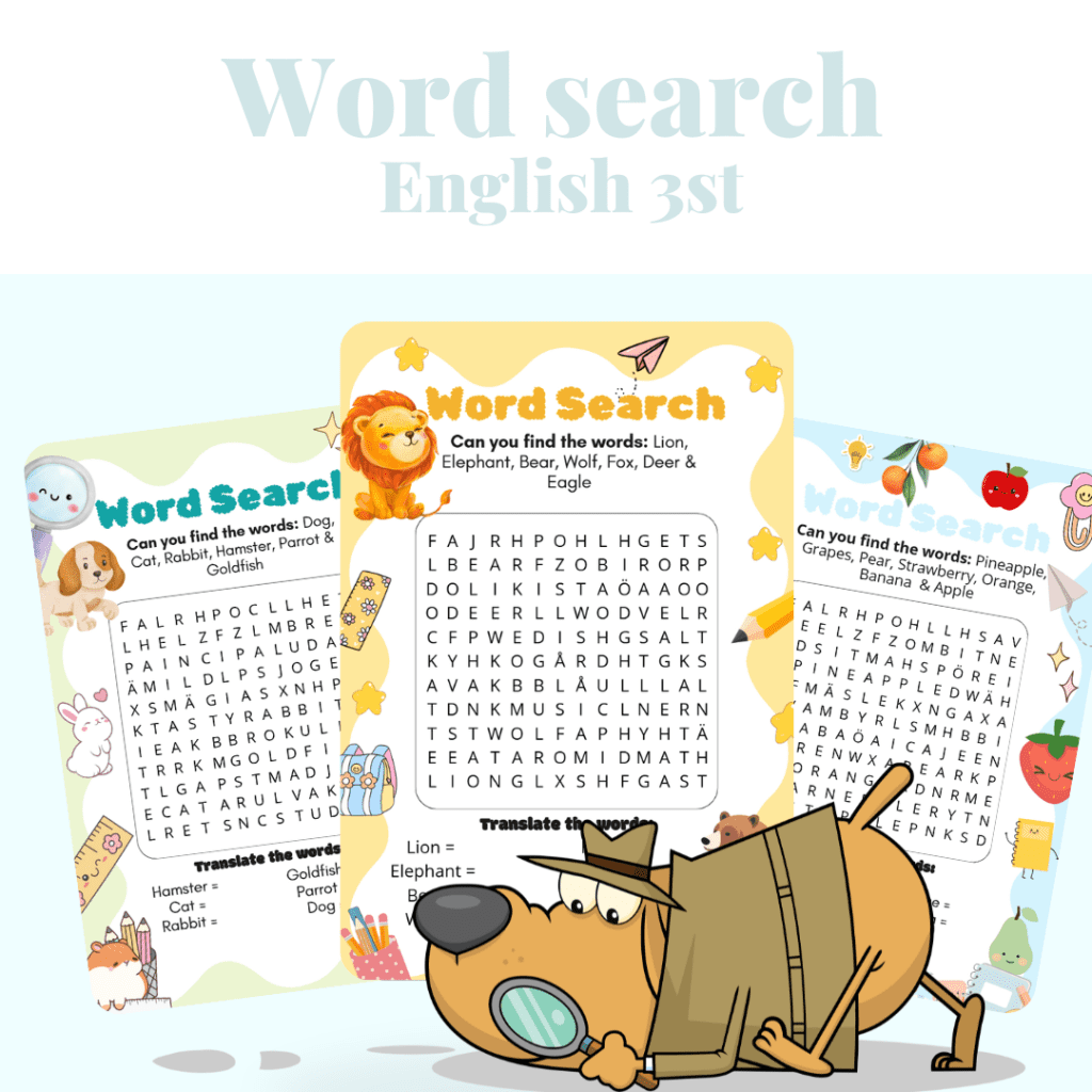 Word search – Engelska 3st