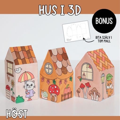 Hösthus i 3D - Höstpyssel att skriva ut