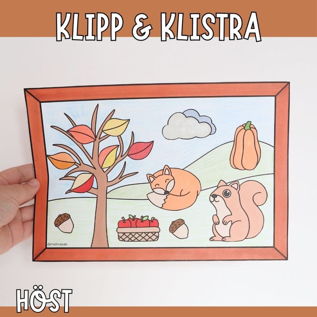 Höstpyssel- klipp & klistra en tavla