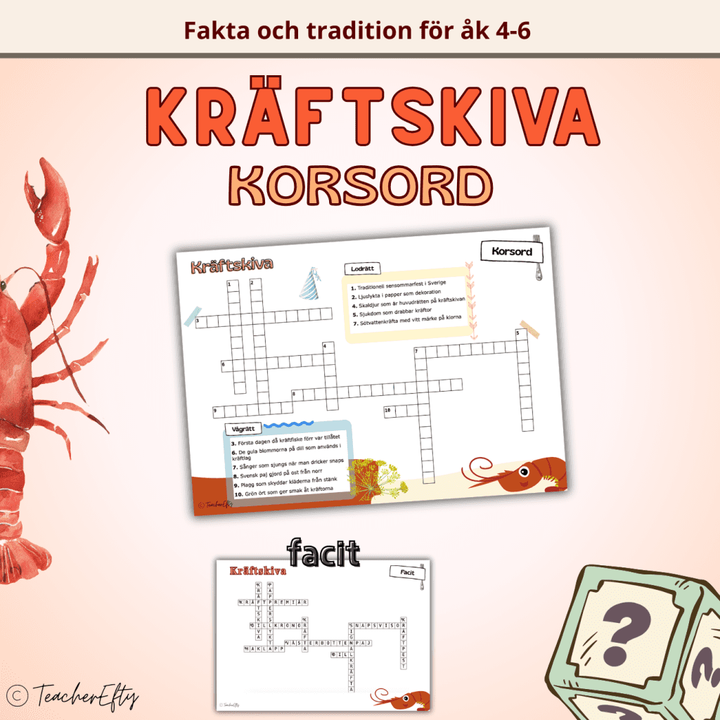 Kräftskiva: Korsord