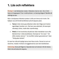 Litteratur och kultur 2 Novellanalys