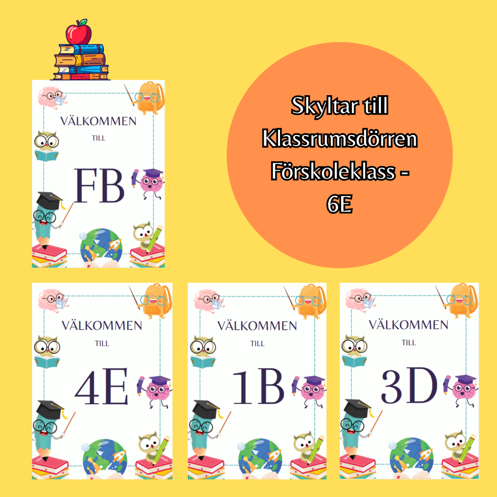 Välkommen klassrumsskyltar