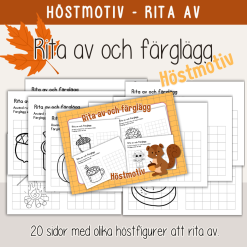 Höst - Rita av och färglägg - Hösttema