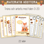 Höst – matematik med hösttema – Träna talen 0-20 - bild 1