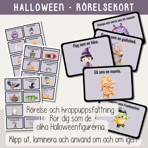 Halloween - Uppdragskort - Rörelse