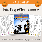 Halloween – Färglägg efter nummer – 15 sidor - bild 1
