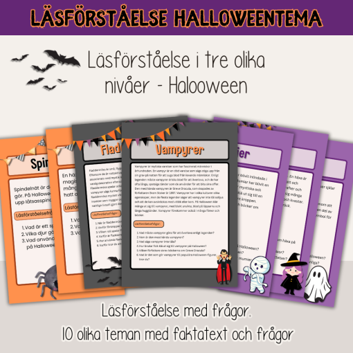 Halloween - Läsförståelse i tre nivåer