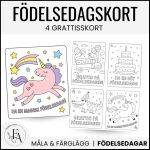 Födelsedagskort att färglägga - bild 1