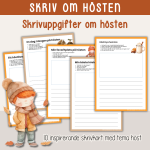 Skrivkort – Tema Höst | Kreativa skrivuppgifter om hösten - bild 1