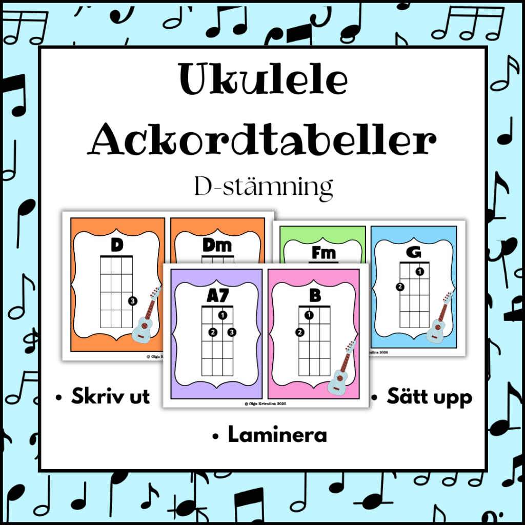Ukulele Ackordtabeller D-stämning