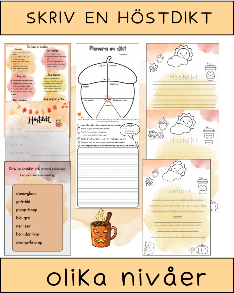 Skriv en höstdikt i olika nivåer