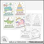 Födelsedagskort att färglägga - bild 2