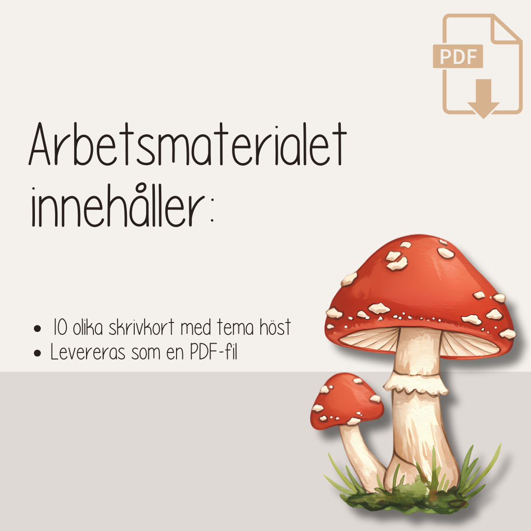 Skrivkort – Tema Höst | Kreativa skrivuppgifter om hösten