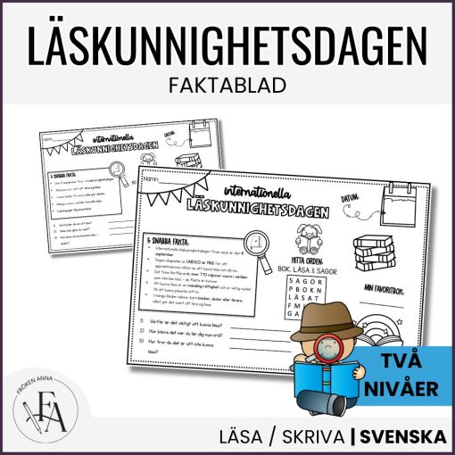 Läskunnighetsdagen 8/9 | Faktablad i två nivåer