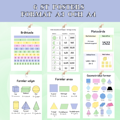 6 st posters matematik