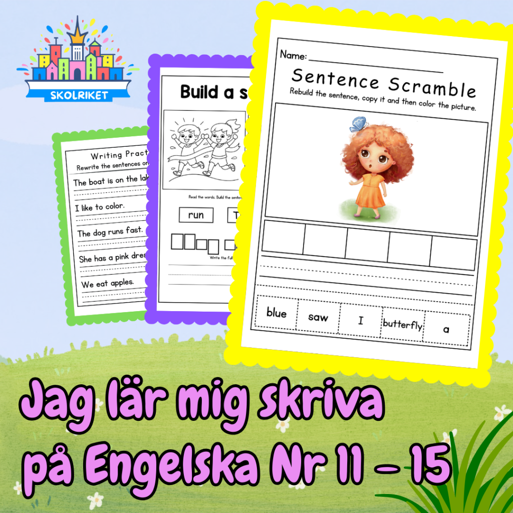 Jag lär mig skriva på Engelska Paket Nr 11 – 15