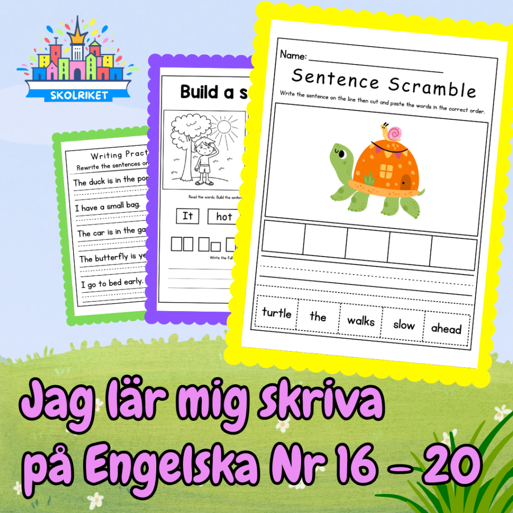 Jag lär mig skriva på Engelska Paket Nr 16 – 20